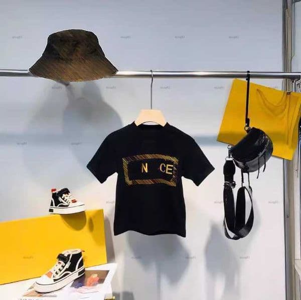 Brand baby T-shirt Various styles child tshirt High quality kids designer clothes Shiny gold letter print boys girls Short Sleeve tees A000X07N247-a