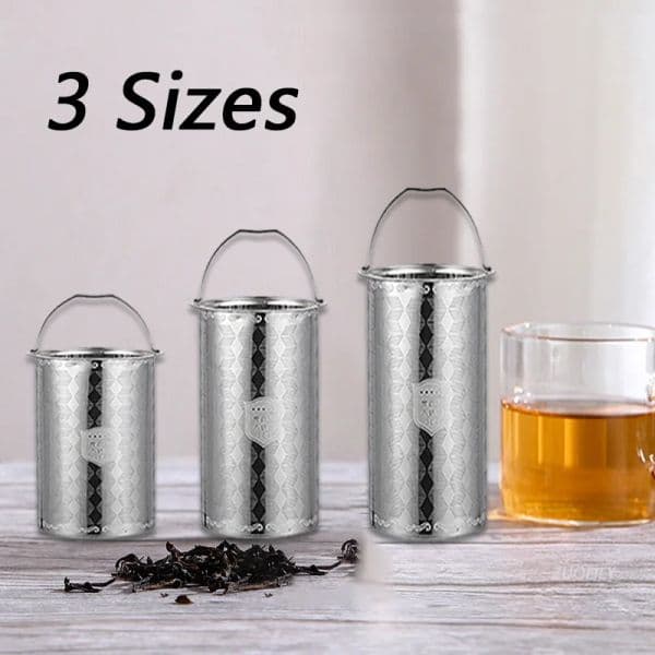 304 Stainless Steel Reusable Tea Infuser Tea Strainer Teapot Loose Tea Leaf Spice Filter Kitchen Accessories Handle Clip SML