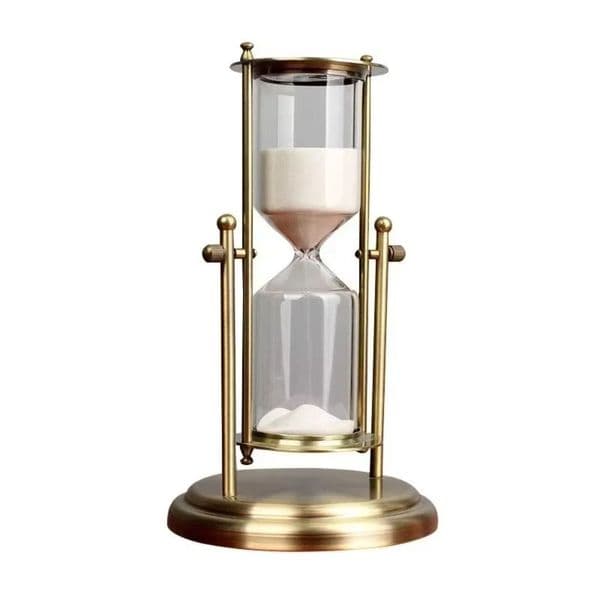 2025 15/30/60 Min Rotating Crown Hourglass Timer Creative Advanced Desktop Ornament Metal Zinc Alloy Glass Quicksand