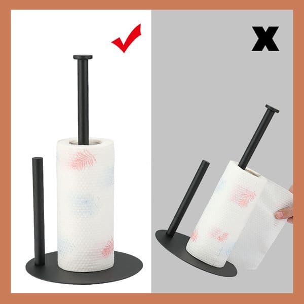 Stand Paper Towel Holder with Weighted Base Kitchen Roll Holder Paper Towel Dispenser for Kitchen and Bathroom