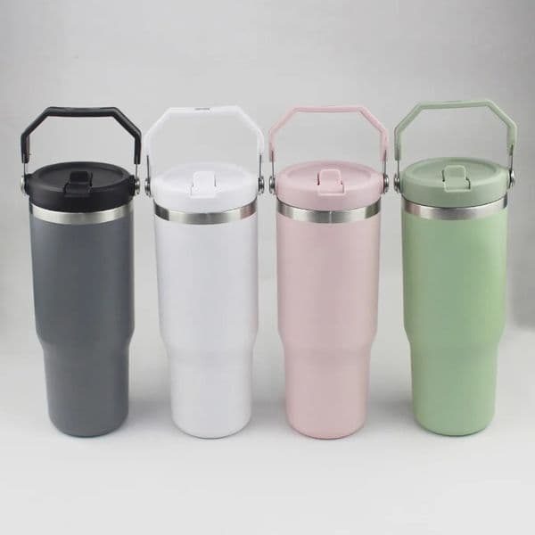 Ship in6H 30oz Tumbler H2.0 With handheld Straw Lids Leopard Stainless Steel Coffee Termos Car Vacuum Cup 30 oz Water Bottles for Water Cold Warm With Box 170710