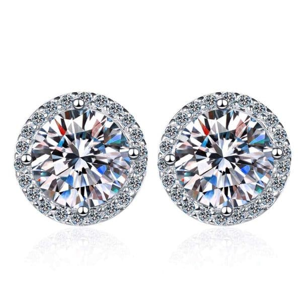 Wholesale Sterling Sier Hip Hop Bling Earrings Iced Out Moissanite Dia Round Hoop Design Gold Plated Mens Party Gift