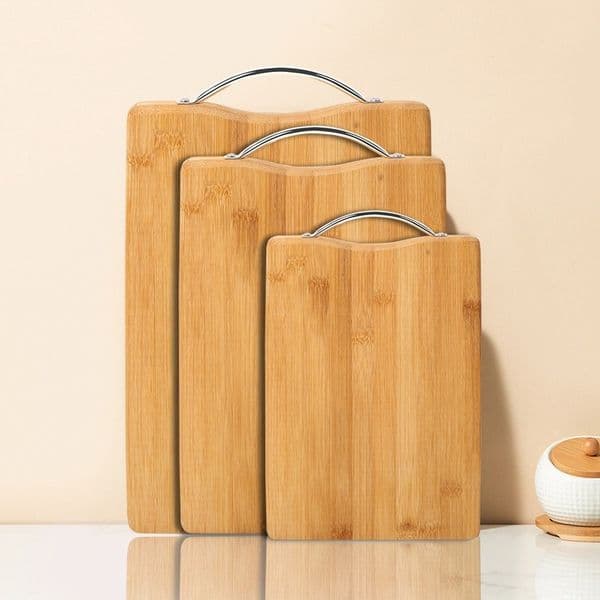 Bamboo Cutting Boards for Kitchen Natural Bamboo Chopping Board with Handles for Chopping Meat Vegetables Fruits Knife Friendly