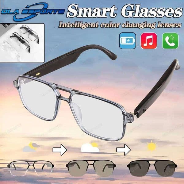 Glasses Bluetooth Call Outdoor Sports Headphones AI Voice Navigation Photochromic Lens Waterproof Anti-Uv Smart Sunglasses