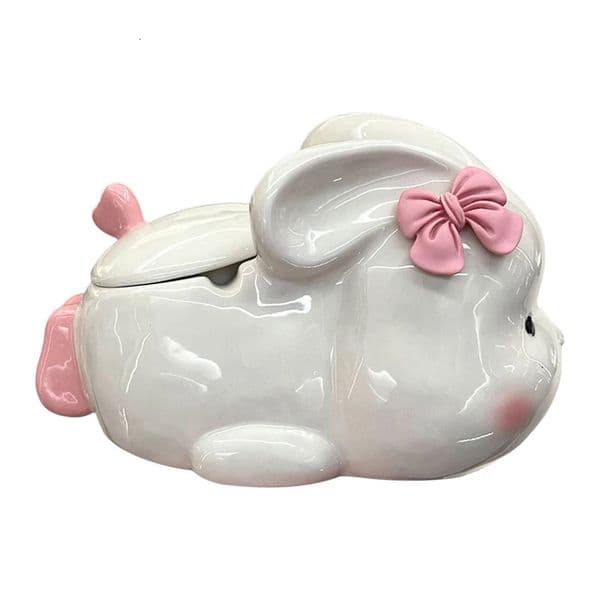 ute Ashtray Decorative Ceramic Bunny with Lid for Home Office Bathroom Outdoor Indoor Decor 250710BJ