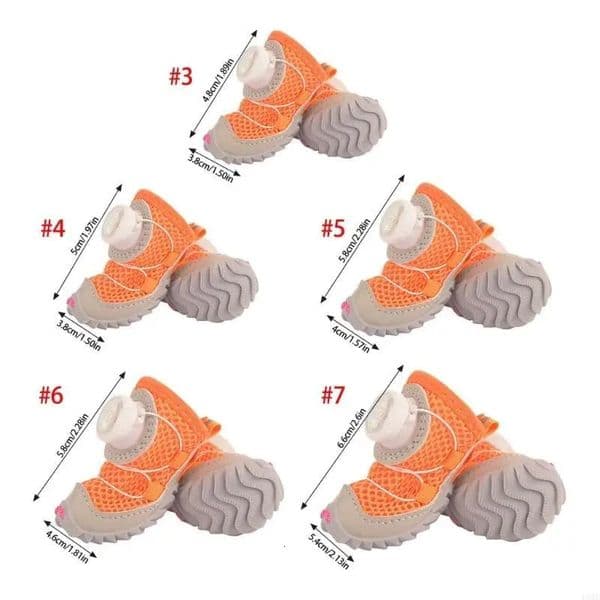 L9BE 2pack Reflective Permeable Meshes Dog Shoes Pet Protecting Soft-soled Pet Shoes Pet Paw Accessories 250709BJ