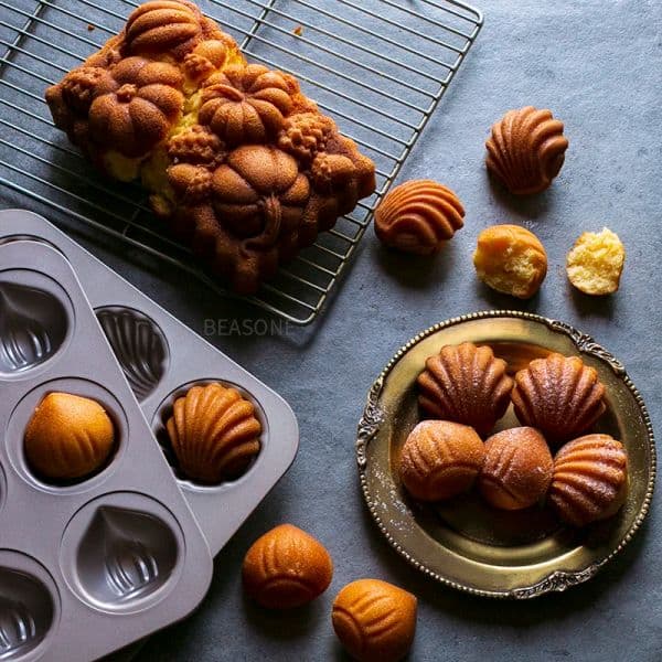 Japanese Madeleine Cake Mold for Baking Heart-Shaped Metal Bakeware Bread Chestnut Pastry Molds Cake Baking Pan Oven Utensils