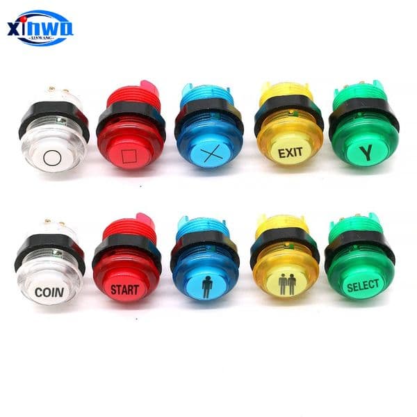 One 28mm 24mm 5v Led Illuminated Light Clear Push Button Pc Joystick Arcade Hitbox Controller Coin Game Vending Machine Cabinet