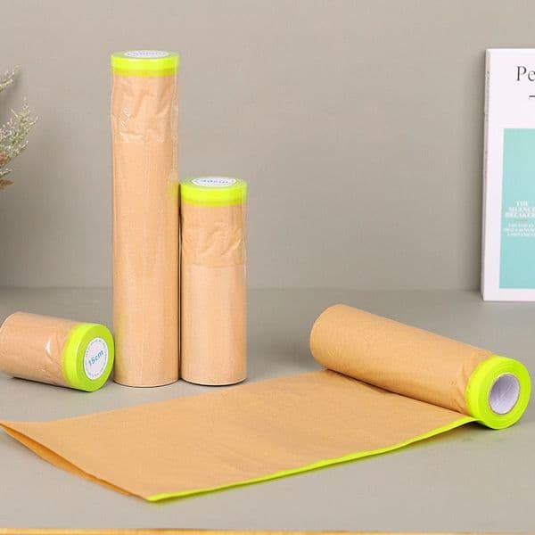 Pre Taped Masking Paper Self Adhesive Wall Treatment Covering For Painting Spray Masking Protective Paper Wall Protector