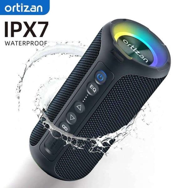 Ortizan Speakers 40W Enhanced Bass Portable Outdoor Wireless 30Hrs IP7 Waterproof Shower Speaker Bluetooth 5.3