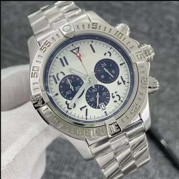 Luxury Mens Watch Silver Dial Japan Super VK Quartz Chronograph 45mm SEA1884 Stainless Steel Strap Case Hardlex Glass Wristwatches Multiple styles
