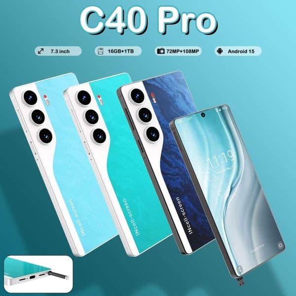 i15 i16 5G C40 Pro Smartphone 7.3 Large Screen 16+1T Mobile Phone Available