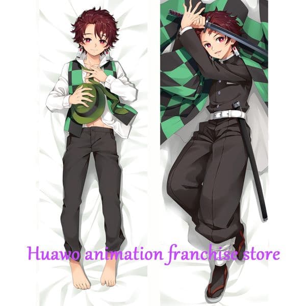 Anime Dakimakura Pillow Tanjiro Kamado 2-Side Print Pillowcase Hugging Body Cushion Cover Otaku Waifuristmas Decoration 2023