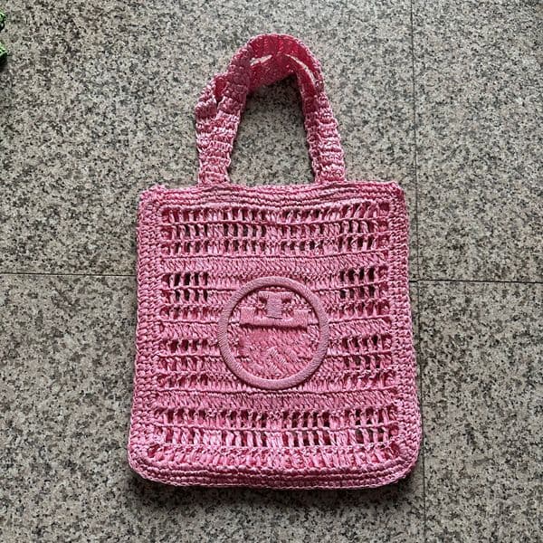 Dedigner Embroidered Straw Basket - Fashionable Hand-Woven, Handbag & Crossbody Bag