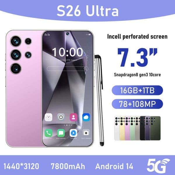 i15 i16 5G New Version S26 Ultra Android 13 System Smartphone 16+1T
