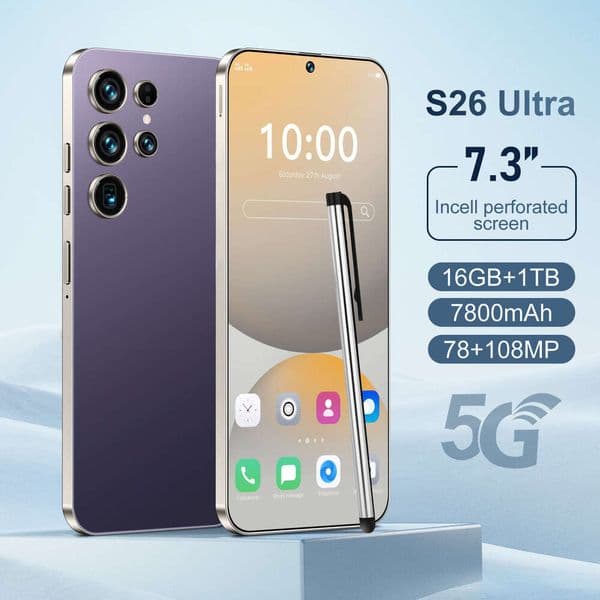 i15 i16 5G New S26 Ultra 16+1T Real 4G Android 7.3 Large Screen Smart Phone Hot Sale thumbnail 2