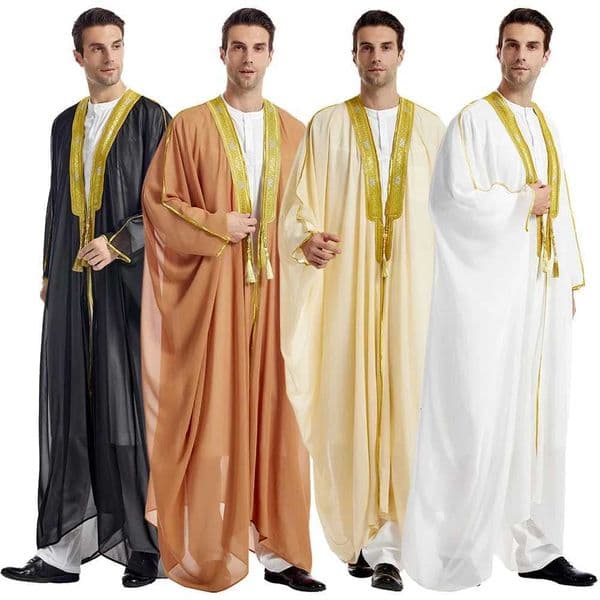 Islam Clothing Men Robe Kaftan Muslim Man Moroccan Casual Long Jubba Thobe Arabic Robe Middle East National Costume Eid Ramadan W250711