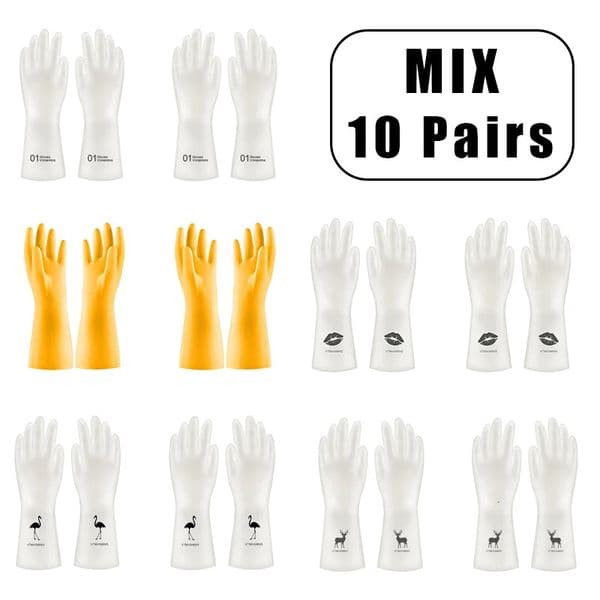 10 Pairs Of Pvc Cleaning Gloves Waterproof Wear-resistant Non-slip Latex Material Housework Laundry Washing Dishes Kitchen 250707
