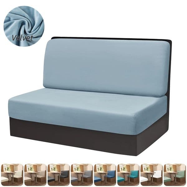 2 Pcs/set Stretch RV Dinette Cushions Covers Soft Velvet Couch Cover Sofa Seat Covers Bench Backrest Cover RV Camper Car Decor