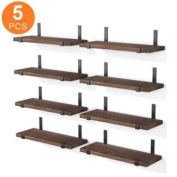 5 layers floating shelf a word board shelfWall organizer strong bearing capacity including iron frame screws and other acce 250707