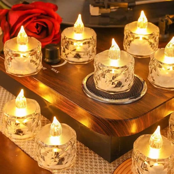 4/8/16Pcs Flameless LED Light Candles Crystal Candle Transparent Electronic Night Lamp for Wedding Valentines Day Party Decor Z250710