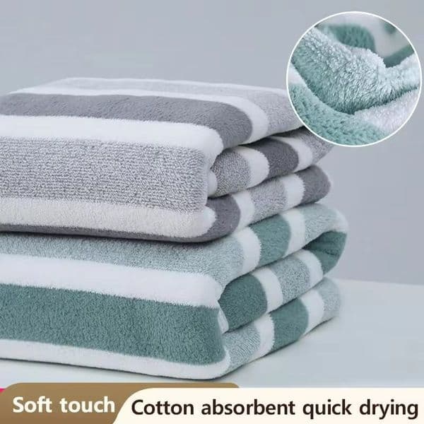 14 pieces Thickened absorbent bath towel beach towel soft and skin-friendly 100% coral fleece household face towel facial cleansing beach towel