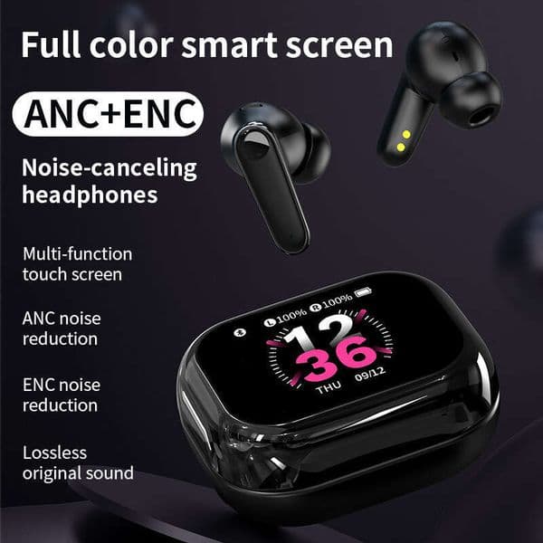 2025 Bluetooth Earbuds In-Ear Private Mold Touch Color Screen Earphones