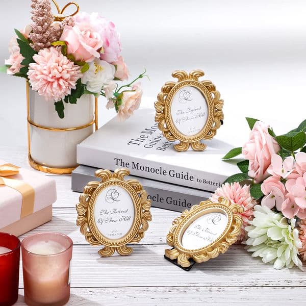 Vintage Baroque Mini Photo Frame Tabletop Ornaments Home Decor and Wall Decoration Antique Design Desk crafts for Friend Gifts