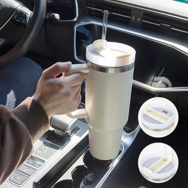 New Hot 40oz Insulated Tumbler Vacuum Cup 2.0 Thermal Mug with Handle Straw Stainless Steel Hot and Cold Coffee Drinking X250711