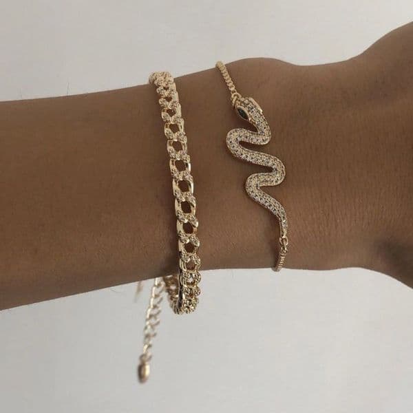 YWZIXLN Boho Engraved Geometry Chain New Snake Bracelet Accessories Best Gift For Women Wholesale B080