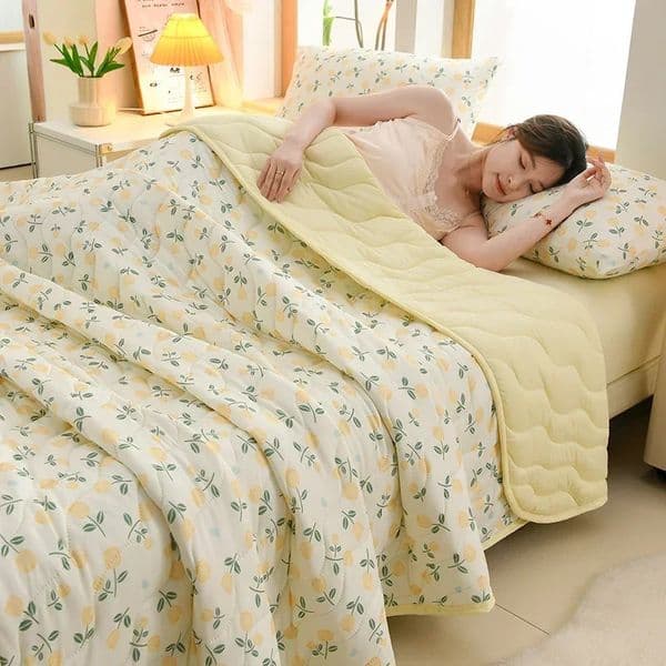 Florals Spring Summer Blanket for Single Double Soft Skinfriendly Quilt Breathable Comfortable Air Conditioning Comforter 250711