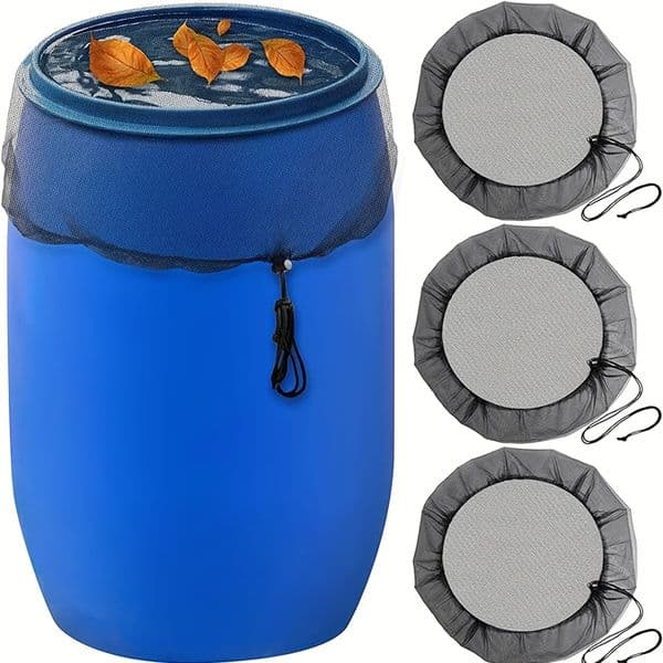 Rain Barrels Screen Water Bucket Covers,Rainwater Collector Tank Net Cover,Rain Water Collection Bucket Netting with Drawstring