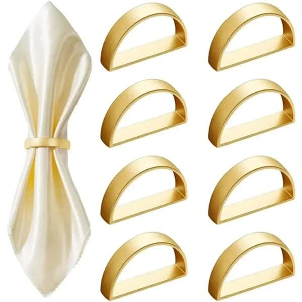 2/4/6/8Pcs Fashion Napkin Ring Set Buckle Napkin Holder High Gloss Elegant Golden Color Sturdy Tissue Ring Table Decoration