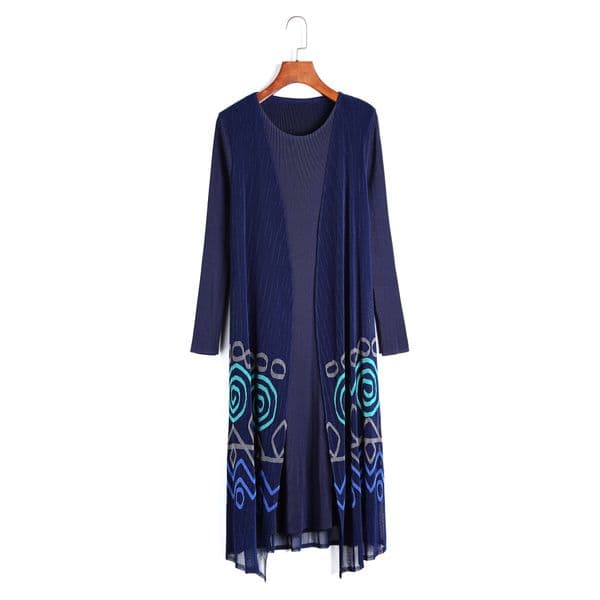 (286) Mesh dress Spring and autumn women's clothing Round neck long sleeve knee-length dress