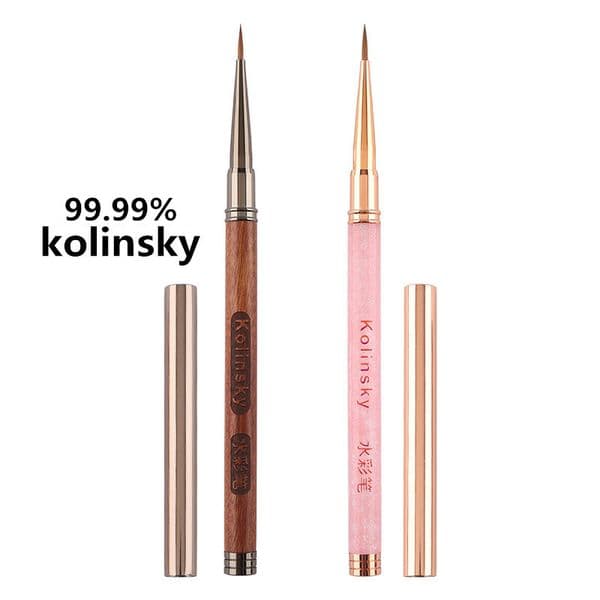 1PC New Kolinsky Acrylic Nail Brush Purple Nails Brush Art Acrylic Pure Kolinsky Sable Brush 3D Painting Pen