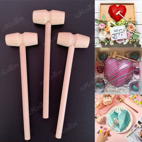 Mini Wooden Hammer Natural Wood Mallets for Cracking Chocolate Nut Lobster CrabSeafood Tools DIY Crafts Making Kid Toys