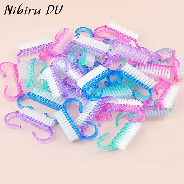 50/20pcs Top Cleaning Nail Brushes Plastic Soft Remove Dust Finger Care UV Gel Manicure Pedicure Tool Makeup Brushes Remove Tool