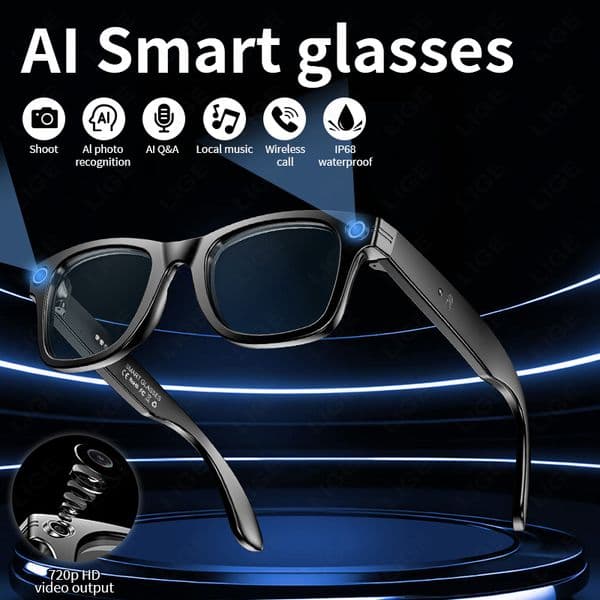 Bestseller Audio Smart Glasses with AI Translation, Wireless Music Control, Anti-Blue Light, IP67 Waterproof Design ddmytues