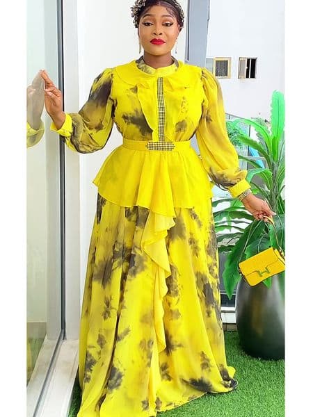 African Dresses for Women 2025 Plus Size Evening Party Long Dress Africa Clothing Elegant Turkey Muslim Print Maxi Dress
