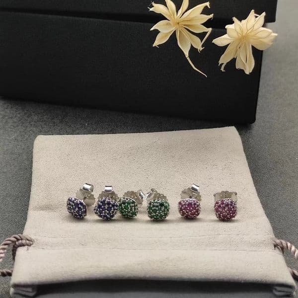 Colorful Diamond Stud Earrings for Women - Luxury Everyday Jewelry