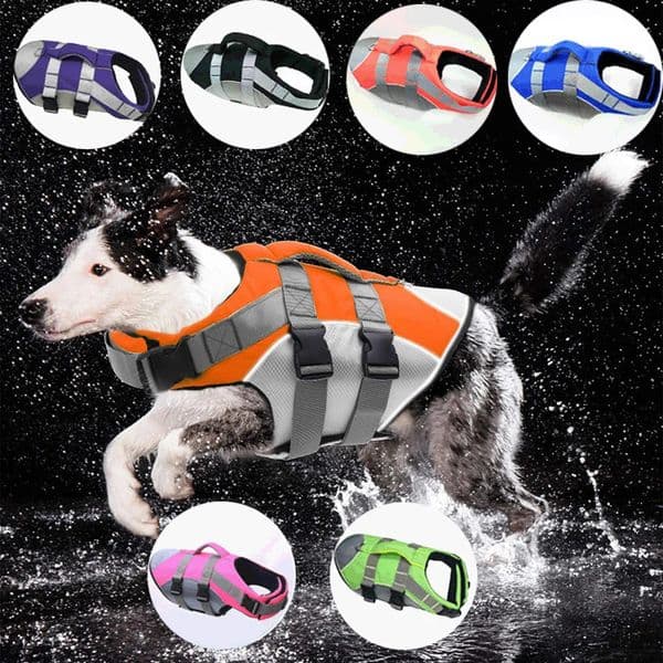 Dog Life Jacket Pet Safety Rescue Swimsuit Dog Surfing Swimming Clothes Summer Vacation Oxford Breathable Bulldog Safety Clothes 250708