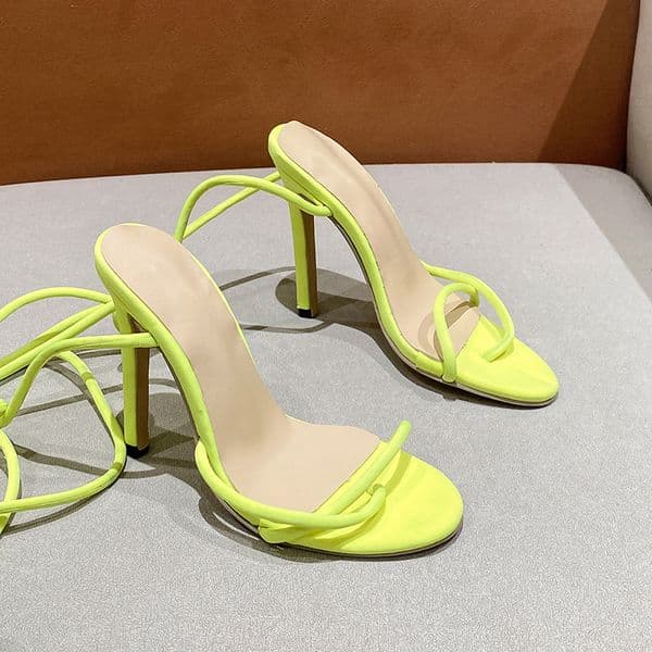 Elegant Womens Strappy Stiletto Sandals with Open Toe Design - Stylish High Heel Footwear