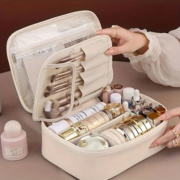 Womens Cosmetic Bag Large Capacity Hand-held Makeup Bag Detachable Travel Organizer Washing and Storage Bags Toiletry Kit Cases 250710