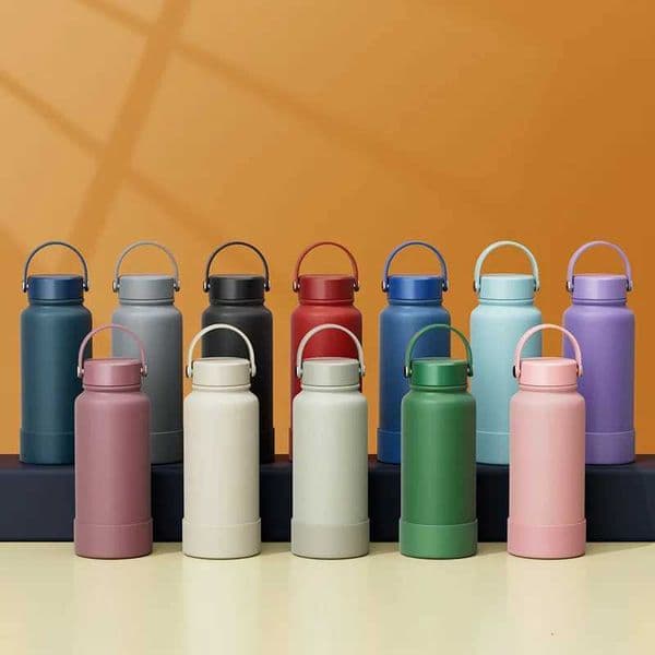650/1000/1150ml Cute Thermos Bottle Large Tumbler With Handle Stainless Steel 304 Thermal Cup Portable Sport Water Bottle Gift X250711