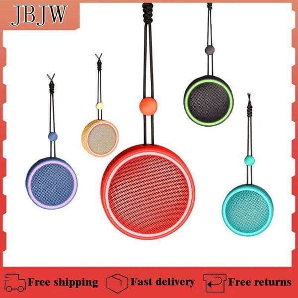 JBJW New Magnetic Wireless Bathroom Sucker TWS Interconnection TF 6-color light Portable Bluetooth Bass Speaker Cycling