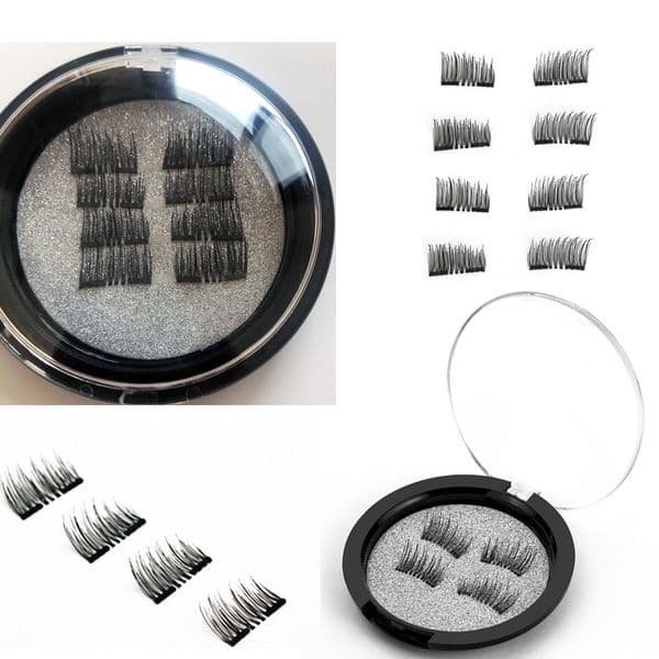 Double Magnetic Eyelash Set With Clip, Eight Four Pieces, Half Eye Double Magnet Eyelashes