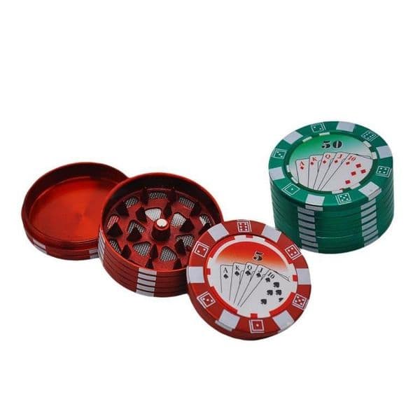 Poker Poker Chip smoked device three layer diameter 49MM metal grinder will be carried.