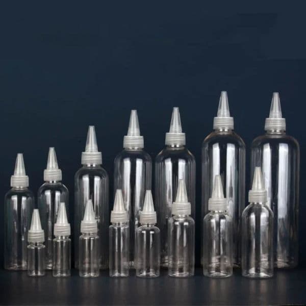 10PCS Empty Dropper Bottles Transparent Sharp Mouth Bottles Plastic Portable Refillable Nozzle Dropper with Cap Ink Glue Bottle