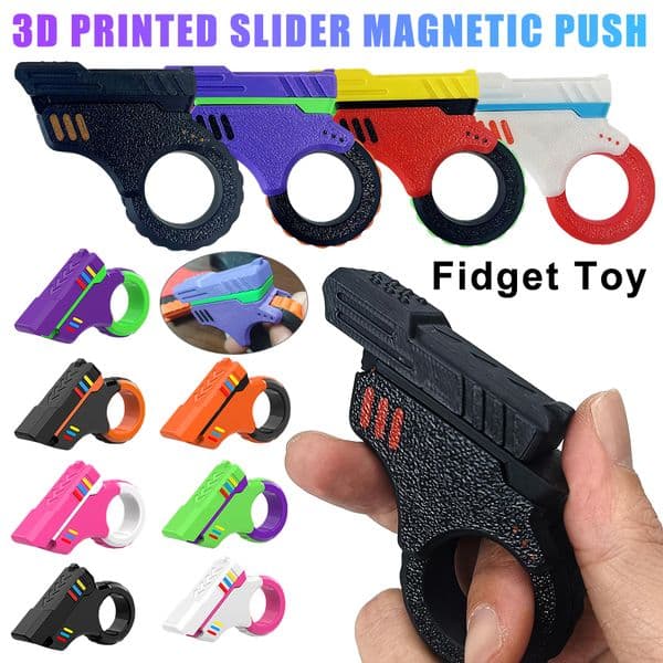 EDC Fidget Slider Magnetic Stress Relief s 3D Printed Fidget Ring Small Pistol Decompression for Anxiety & ADHD Sufferers