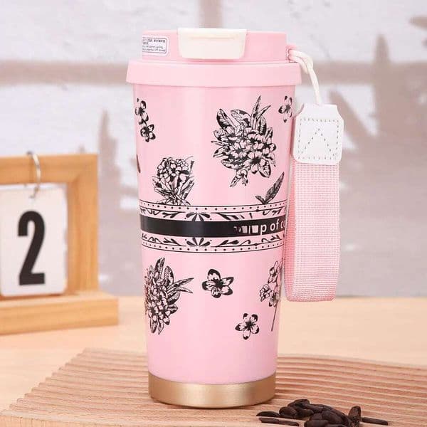 High-Quality Light Water Bottle Durable Stainless Steel Lily Design Ideal For Everyday Use & Gifts B2
